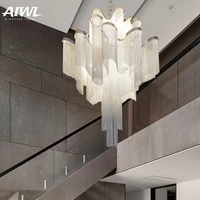 nordic design goldsilver art pendant lights engineering design luxury chain tassel led pendant lamp living room kitchen fixture