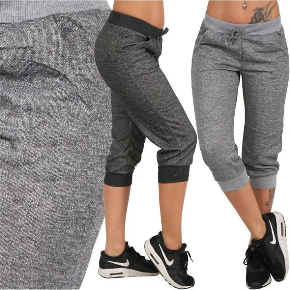 

Women Joggers Casual Elastic Waist Sport Fitness Pants Capri Hose Strass Dance Paisley Drawstring Female