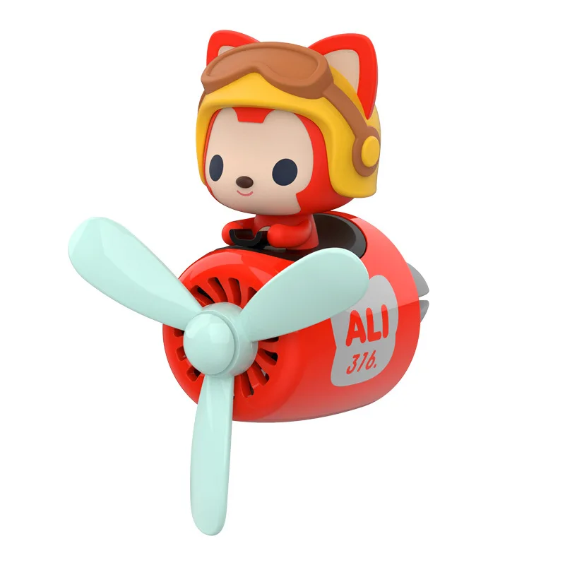 

Car Air Freshener Ali The Fox Auto Accessories Interior PerfumePilot Rotating Propeller Car Fragrance Perfume Magnet Design