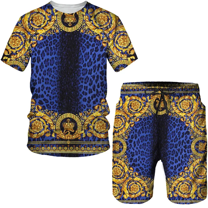 Summer Riches And Honour  Men's T Shirt Loose O-neck Short Sleeve Tops Casual Comfortable Shorts 2 Piece Outfit Men Clothing