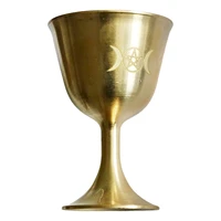 brass chalice goblet altar cup copper pentagram moon worship cup shot glass holy cup for buddhist meditation medieval decor
