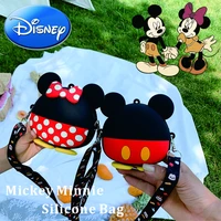 disney mickey minnie cute kids cartoon anime kawaii fashion key headphone silicone coin purse shoulder messenger bag girls toys