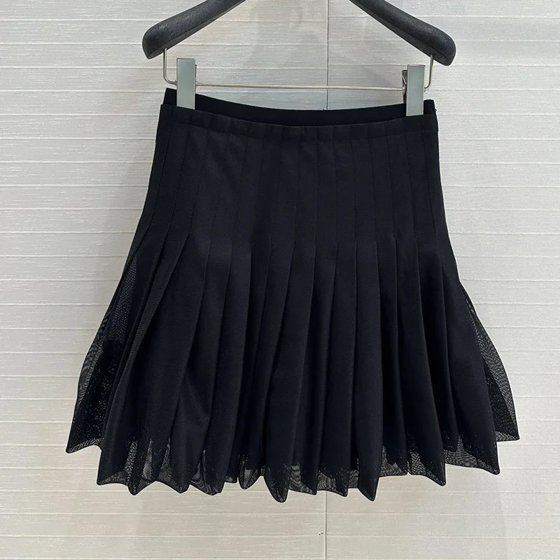 Женские черные сетчатые многослойные шифоновые короткие юбки Элегантная