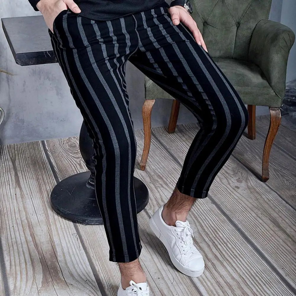 

Men Pants Summer Summer Pants Trousers Soft Fashion Striped Slim Fit Trousers