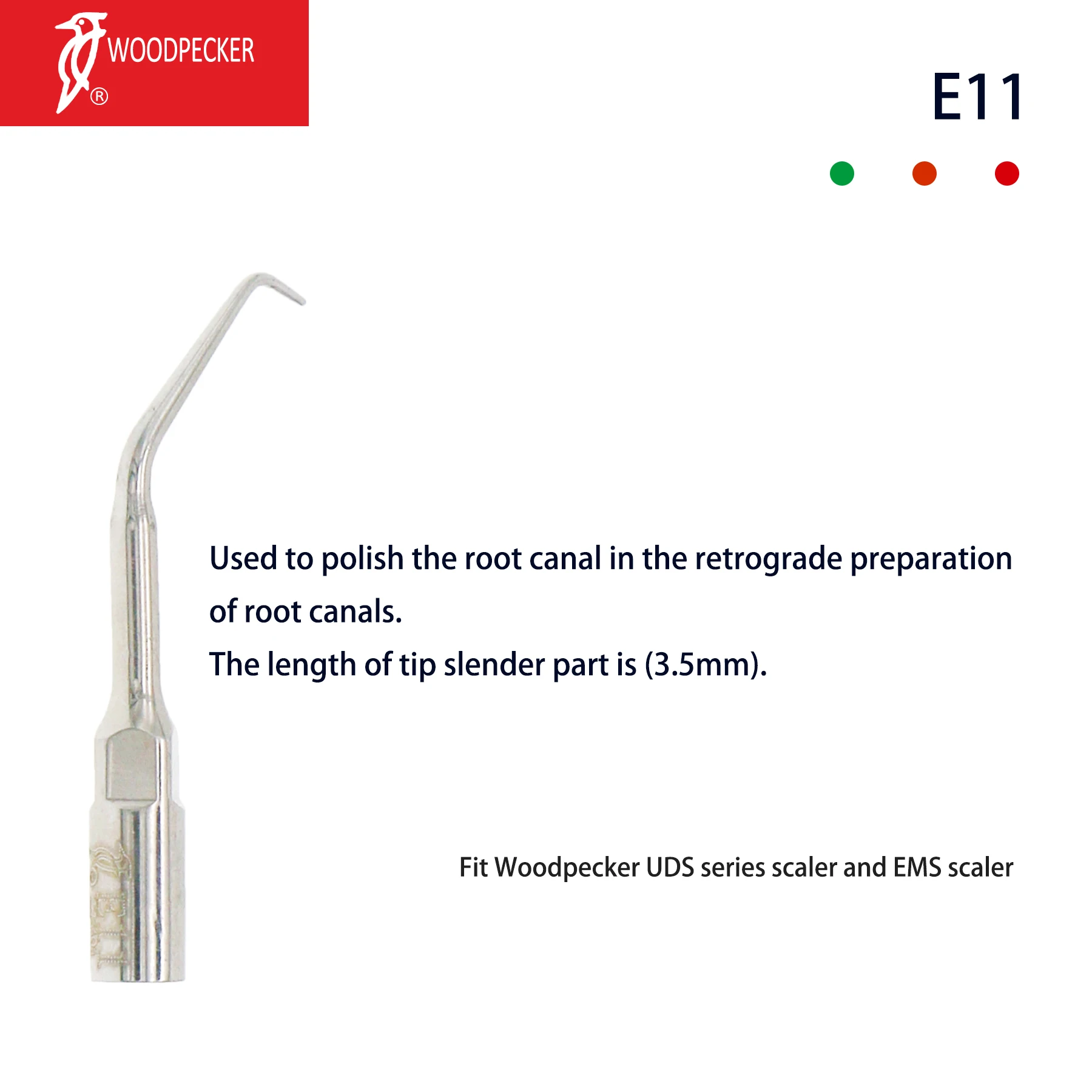 

Woodpecker Endo Root Canal Tip Fit EMS Scaler Handpiece E11