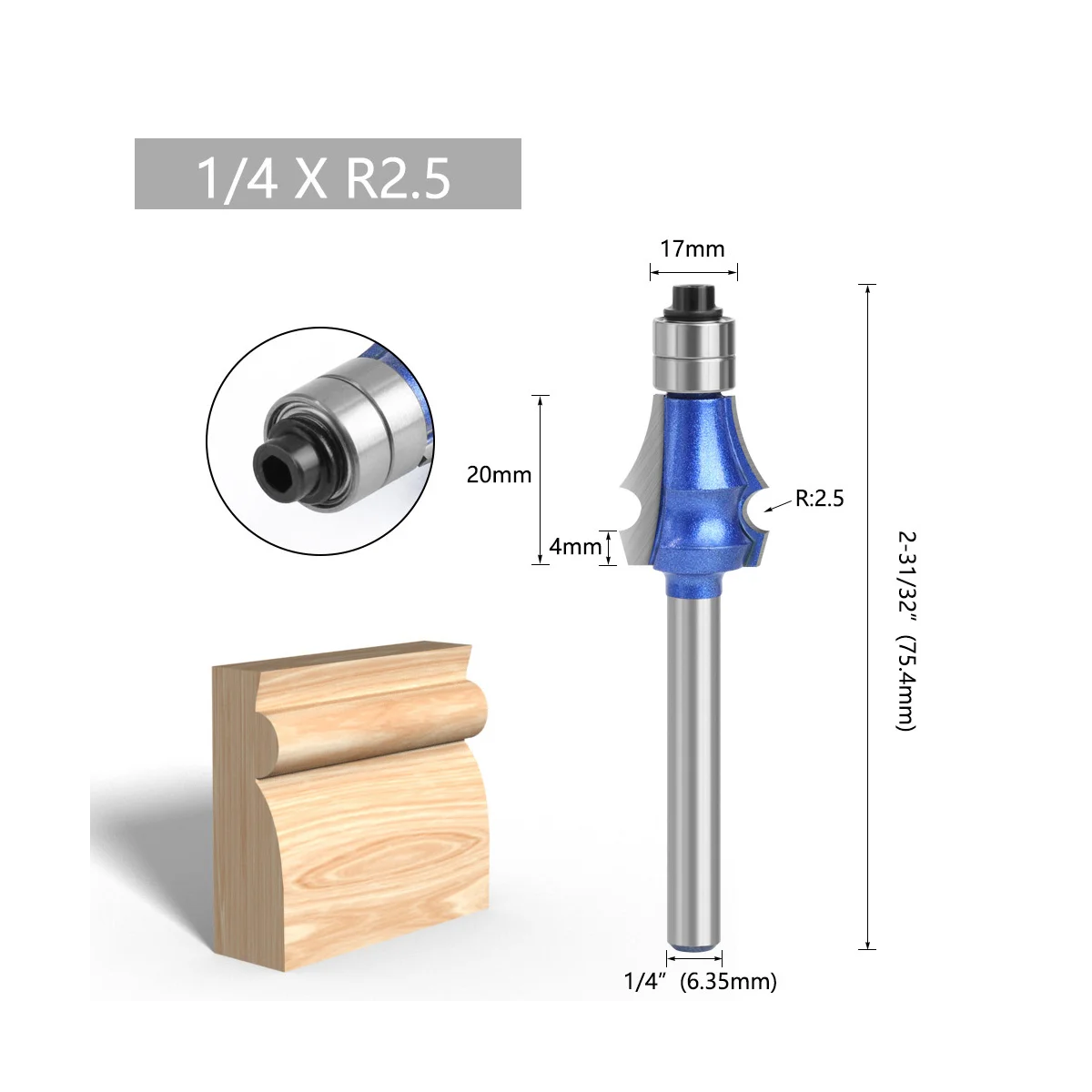 

1/4 Inch(6.35mm) Drawing Router Bit Set for Woodworking Tungsten Carbide Milling Cutter with