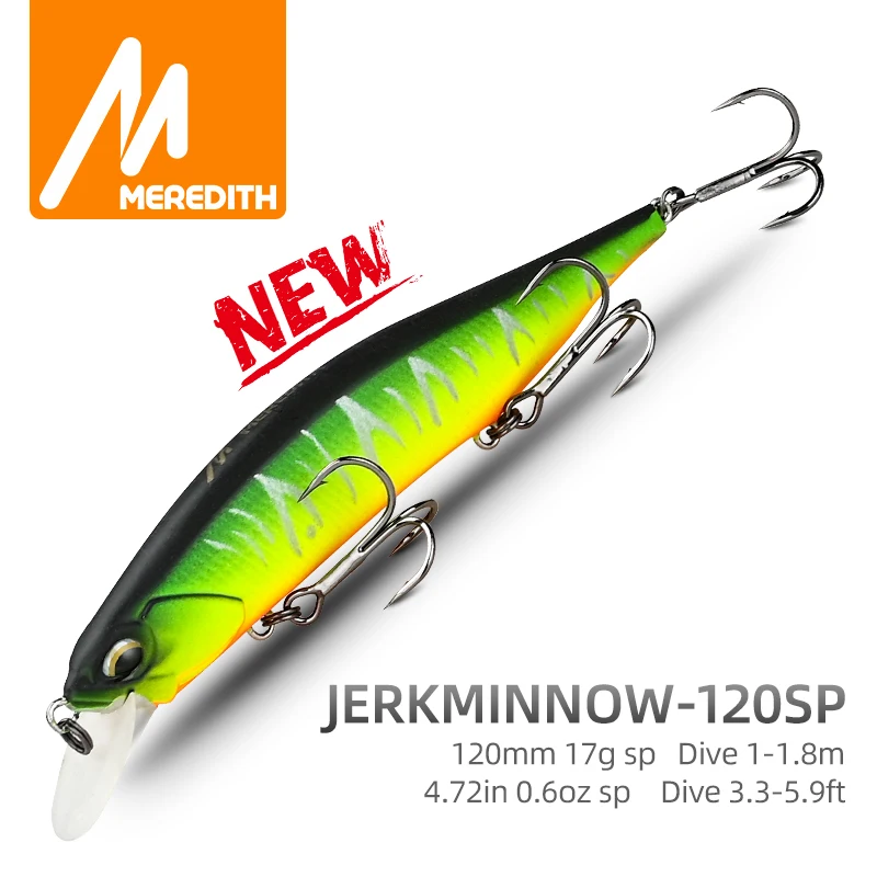 MEREDITH REALIS Jerkbait Wobbler 120 мм 17 г SP Рыболовные приманки жесткая приманка гольян