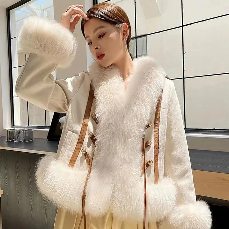 Temperament Beauties Fur Coat Women New Winter 2022 Short Faux Fox Fur One Fashion Thick Warm Loose Plush Coats Female TT418