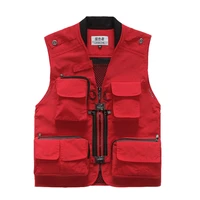 spring summer mens quick drying vest solid color outdoor multi pockets waistcoat hiking camping mountaineering colete tatico