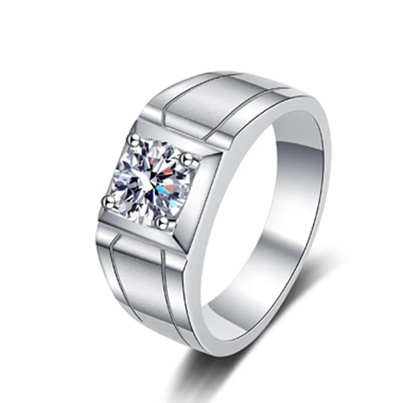 

Модное модное роскошное простое классическое обручальное кольцо с квадратным муассанитом для мужчин, серебро 925 пробы, искусственное украшение в подарок