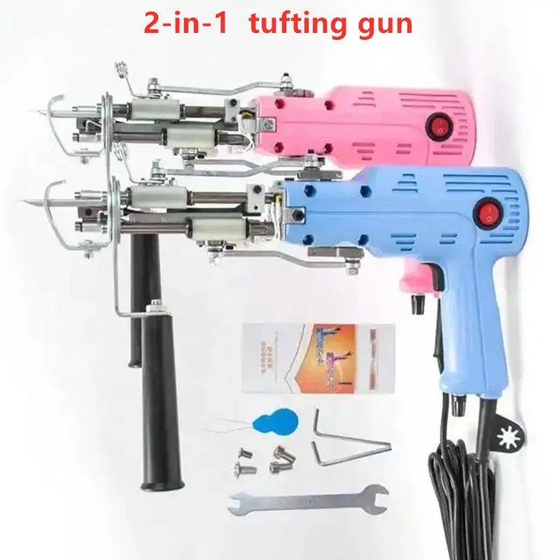 

New 2 In 1 Tufting Gun Velvet Cutting And Looping Carpet Weaving And Flocking Machine 200w Electric Handheld DIY Carpet Needle