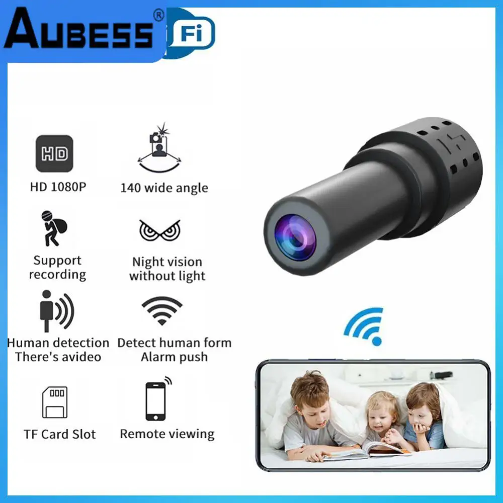 

1080p Security Camera Aluminum Alloy Night Camera Loop Recording Mini-camera Alarm Recording Camera Equipment Black