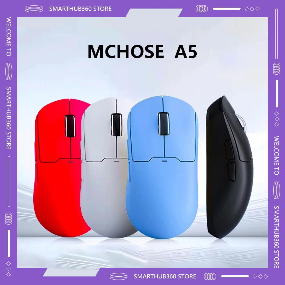 Mchose A5 Pro Max Ultra 3-режимная мышь E-sprot Gaming Paw3395 Легкая беспроводная Bluetooth настройка