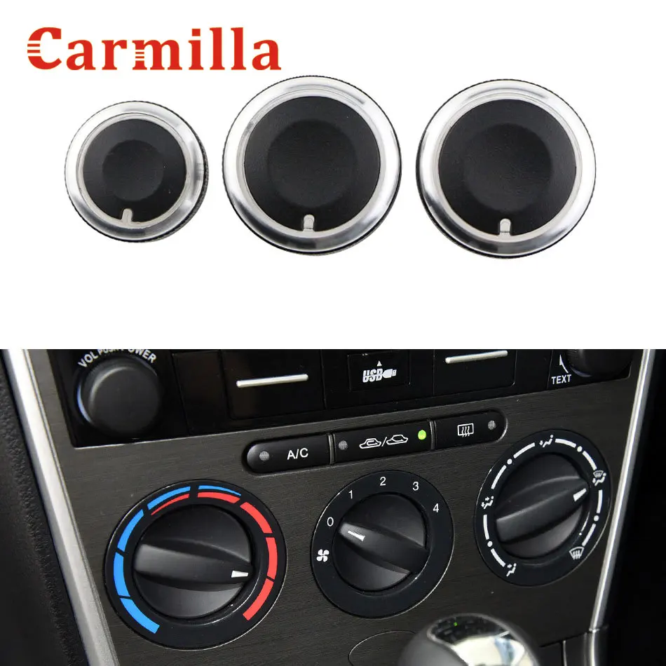 

3Pcs/set Aluminum Alloy Air Conditioning Knobs Switch Knobs Heater Climate Control Buttons for Mazda 6 2006 - 2015 Ac Knob Parts