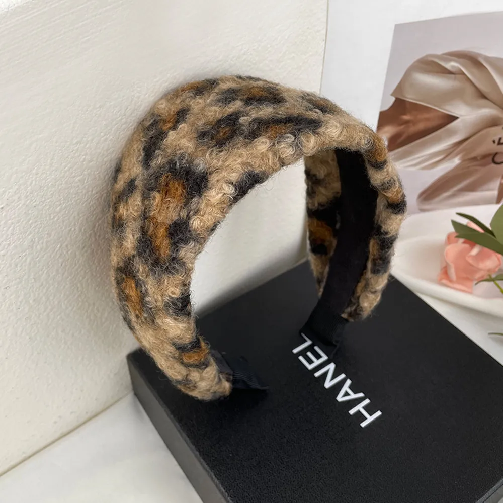 Новая винтажная повязка на голову из овечьей шерсти для женщин широкая волос с