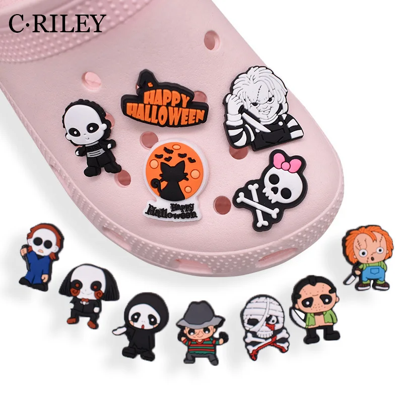 

12pcs Horror Movie Series PVC Shoe Charm for Croc Shoe Original Ornaments Sneakers Accessories Decorations Kids Gift Wholesale