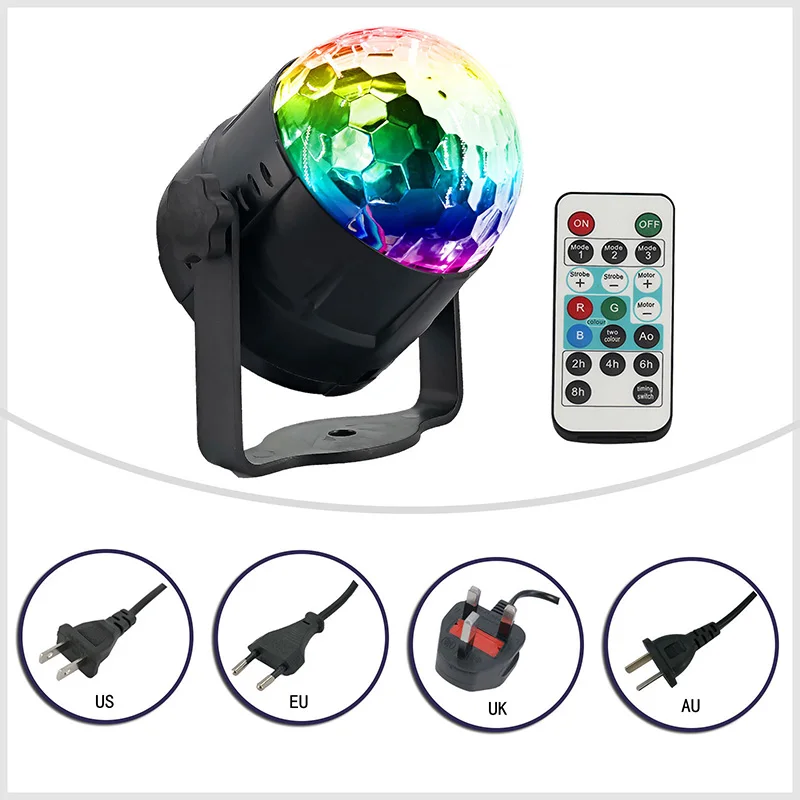 

Party Dj Rbg Disco Ball Strobe Lamp Sound Activated Party Lights With Remote Control 7 Modes Stage Light Ktv Bar Dmx Decorate