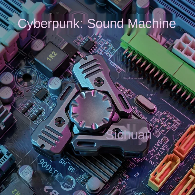 Enlarge Acoustic Mech Fingertip Gyro Cyberpunk Metal Pressure Reduction Toy