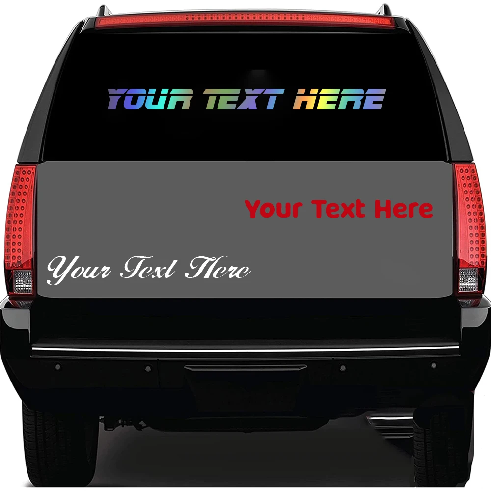 

5 style Font Custom Text Car Stickers Windshield Decals Window Car Truck Boat Personalized Frase Decal Number Vinyl Sticker