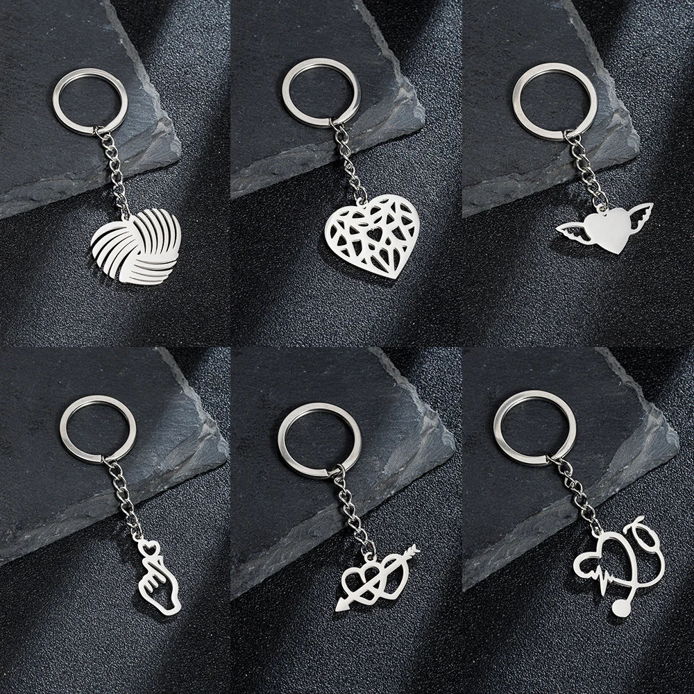 

Sweet Stainless Steel Keychain Ring For Couples In Love Key Chain For Car Keys Keyholder Bag Friendship Valentine Day Gift