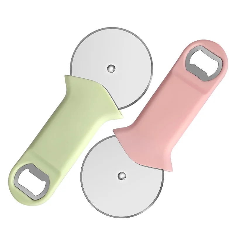 

Многофункциональный резак для пиццы из нержавеющей стали, ролик для выпечки, открывалка для бутылок, ролик для пиццы, печенья, торта, инструменты для выпечки, кухонный гаджет