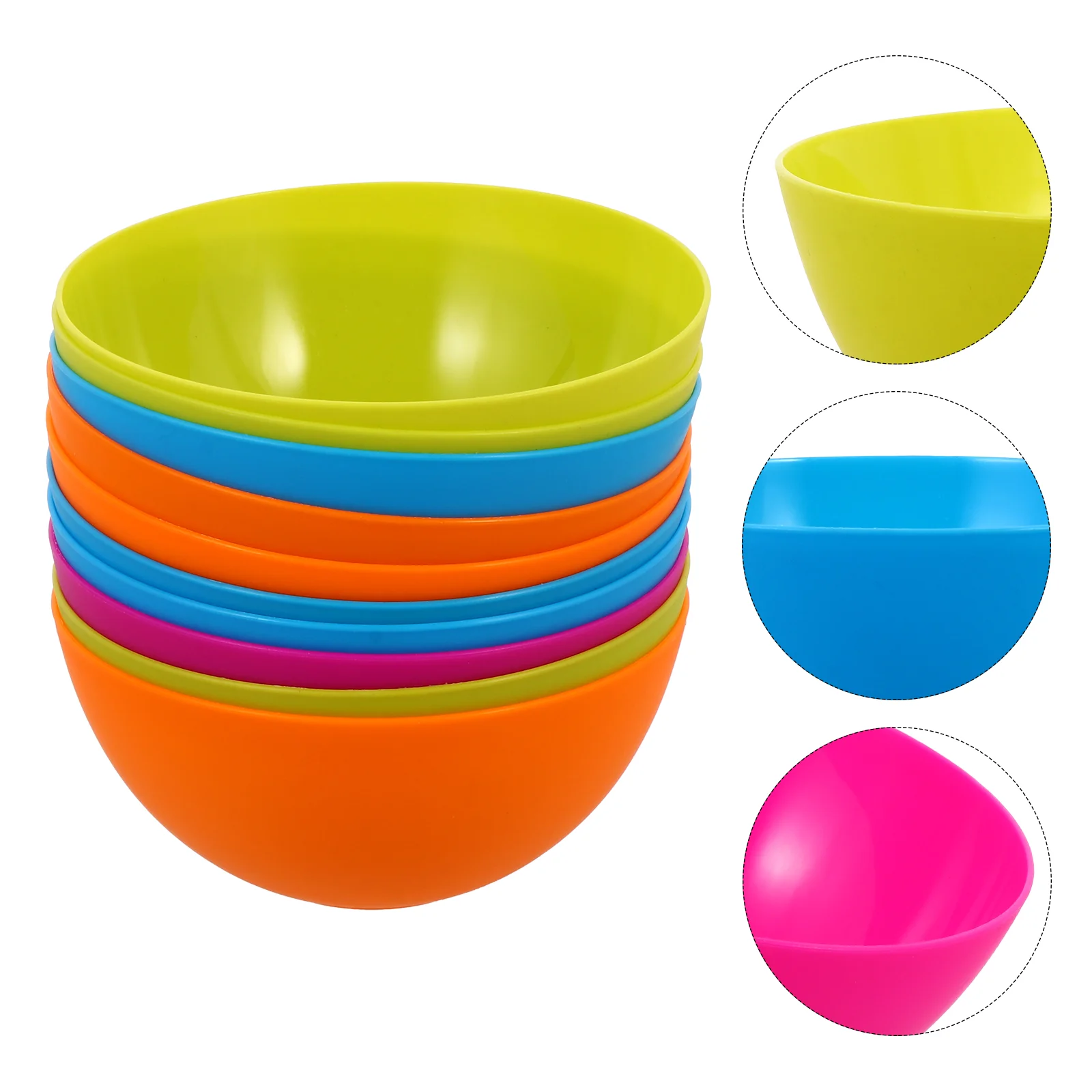 

Bowls Bowl Plastic Serving Tray Noodle Cereal Salad Food Snack Soup Kids Rice Trays Mixing Round Kitchen Utensils Unbreakable