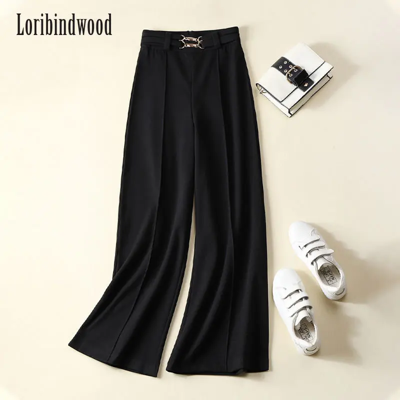 New Fall/Winter 2022 Women's Pants Micro Wide Leg Woolen Pants Women's Loose Thick High-waisted Trousers Drop Casual Pants