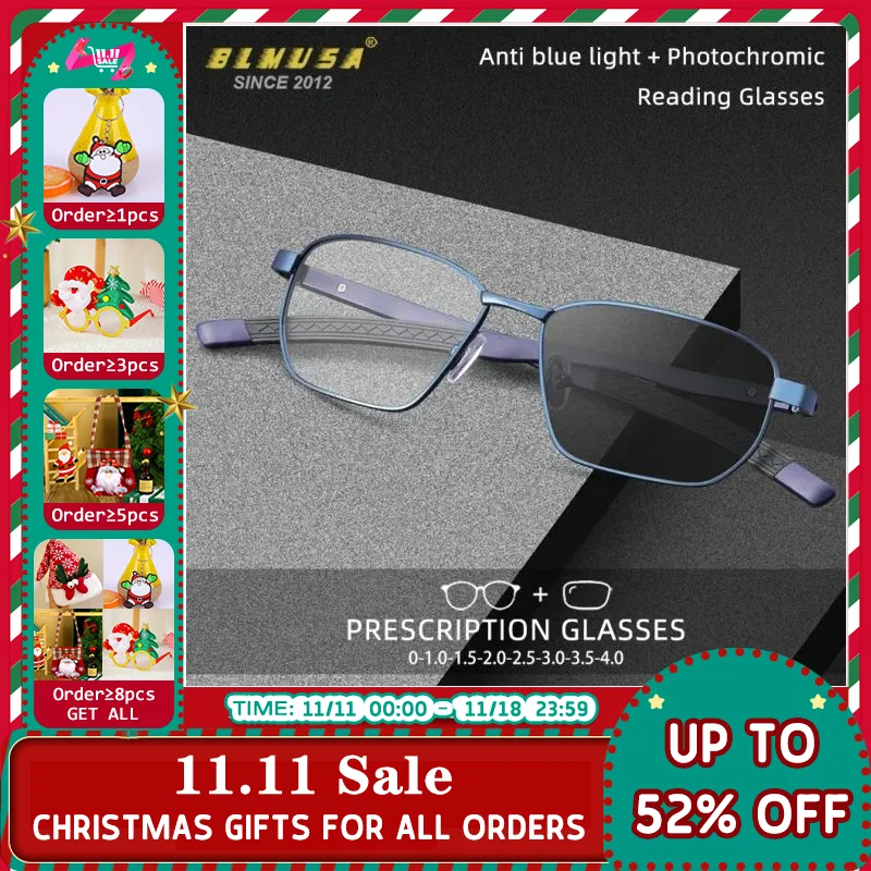Мужские новые дизайнерские деловые очки для чтения BLMUSA фотохромные модные с