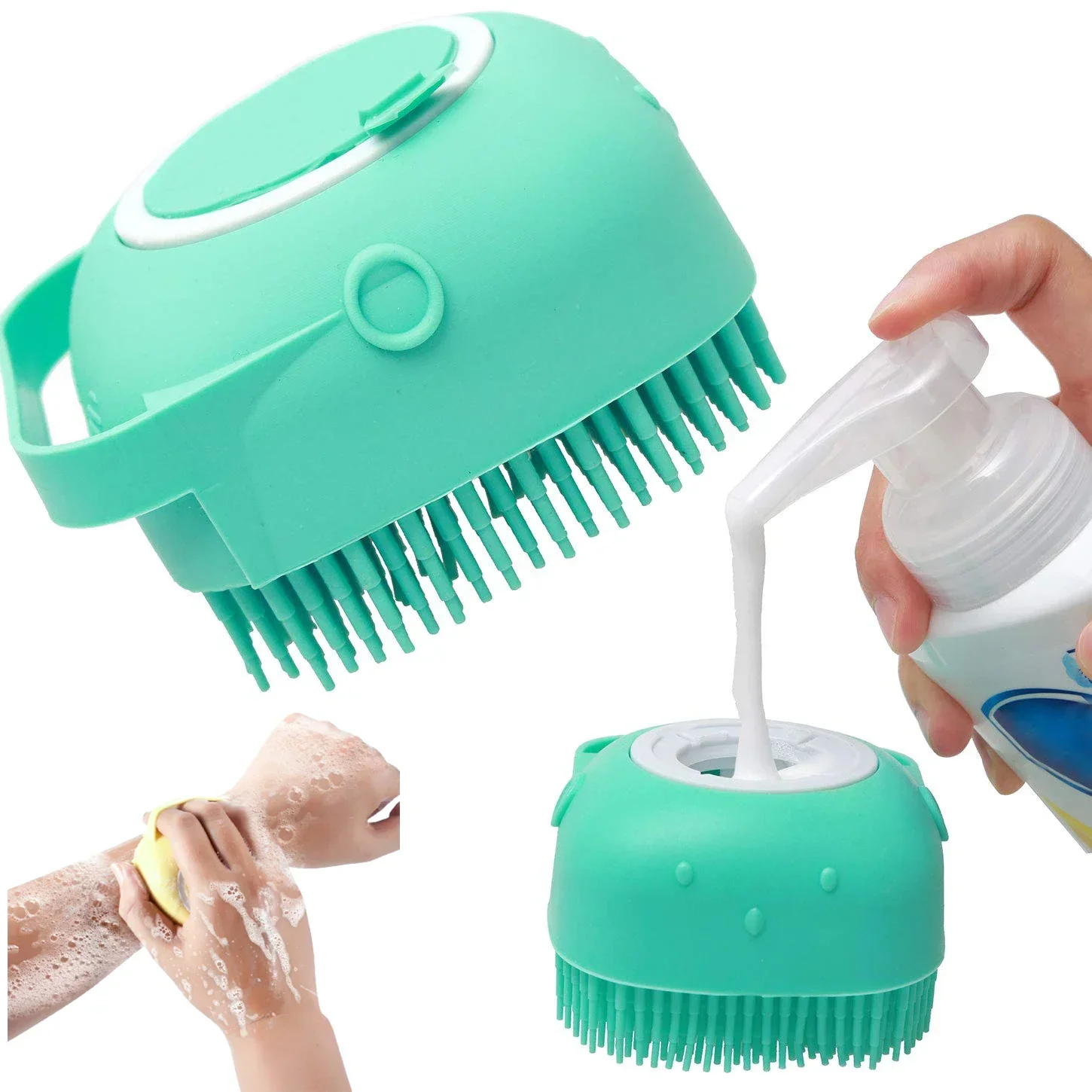 

Silicone Shampoo Bath Brush Massage Comb Grooming Scrubber Brush Bathing Accessories Baby Kids Silicon Body Scrubber