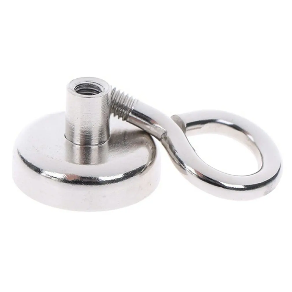 

4pcs Magnetic Hooks Powerful Heavy Duty Neodymium Magnet Metal Hunting Sea Fishing Detector Silver Metal Accessories