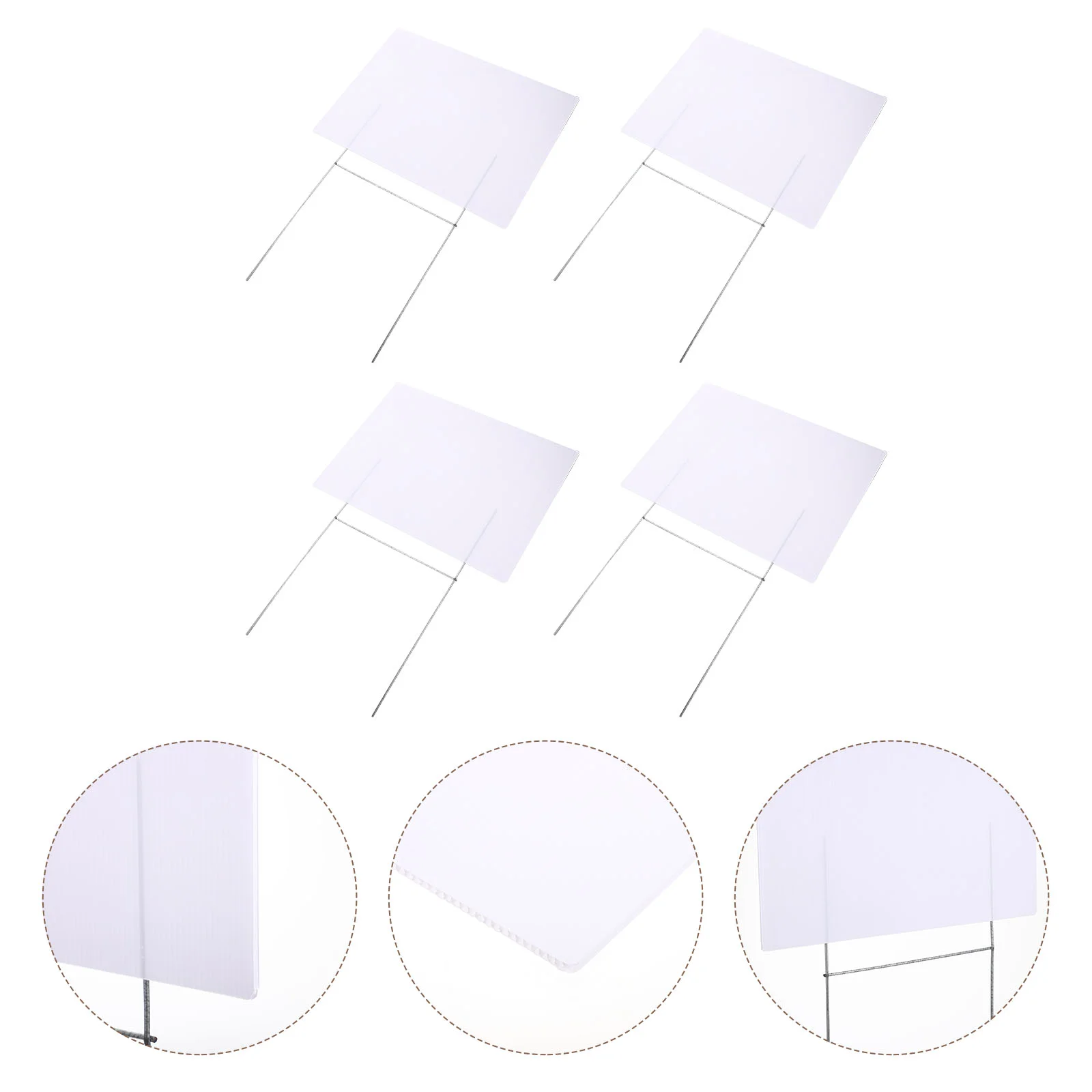 

4 Sets Blank Yard Signs Plastic Empty Sign Blank Garden Lawn Signs Board with Stakes