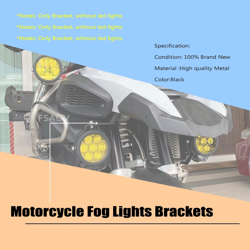 Motorcycle Fog Light Led Bracket Auxiliary Lights Holder Support For BMW R1200GS R1250GS R1200 GS LC ADV R 1250 GS Adventure images - 6