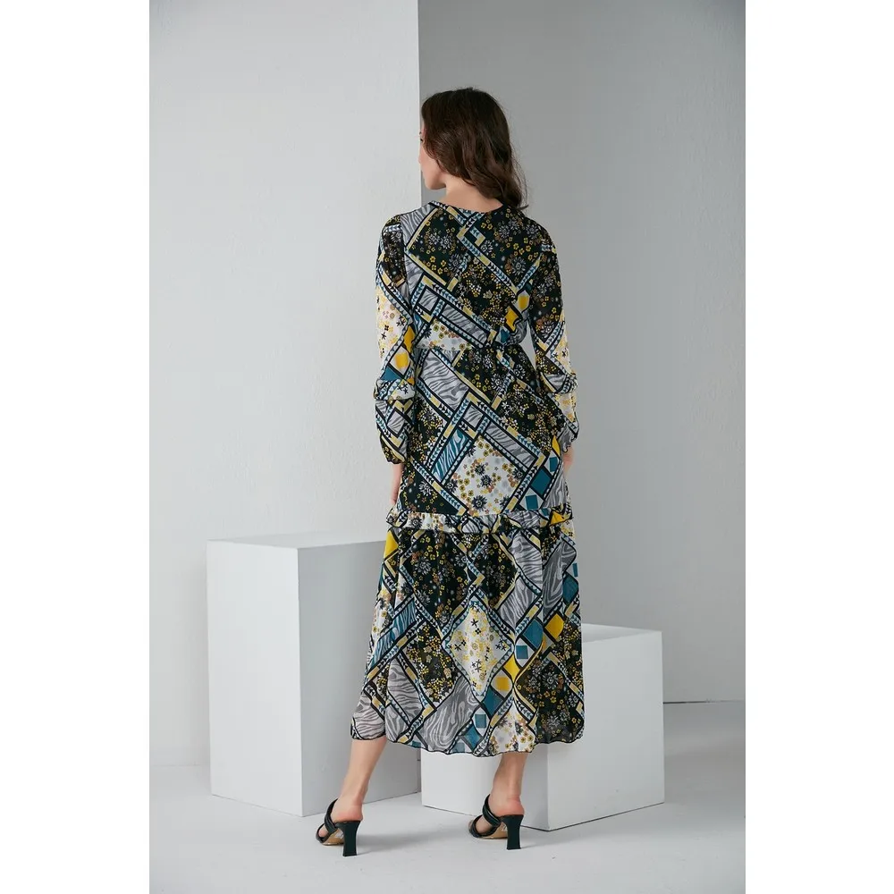 

Женское хиджаб-платье Dorlie с рукавами и оборками на подоле, модель 2089 года