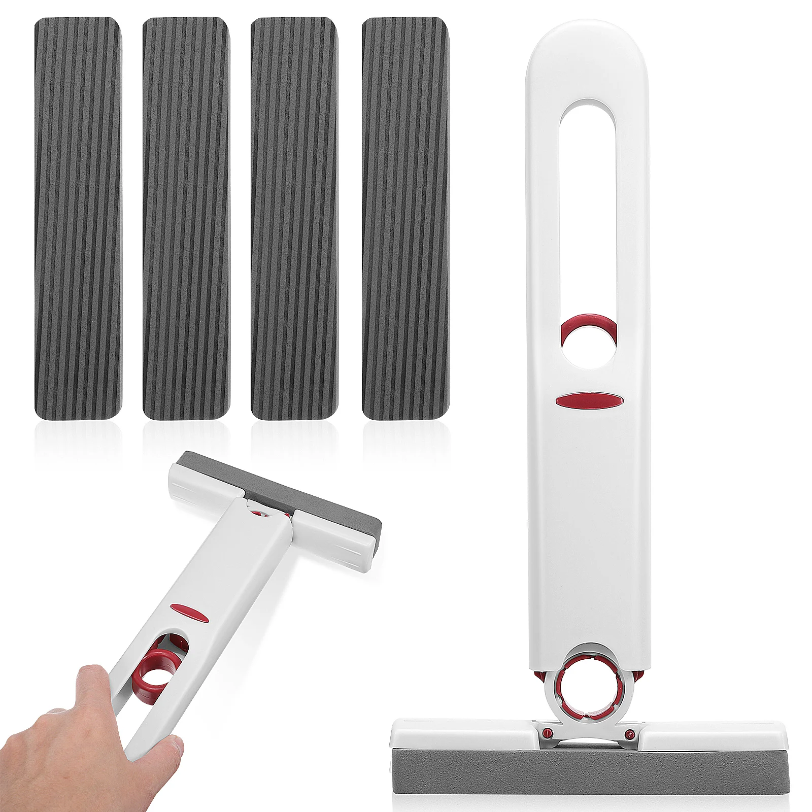 

Mini Cleaning Mop Window Wall Floor Mop with 5 Mop Heads for Home Office Desktop Car