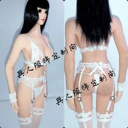 

1/6th White Underwear Bikini Set W Stockings Model for 12" Phicen Large Bust