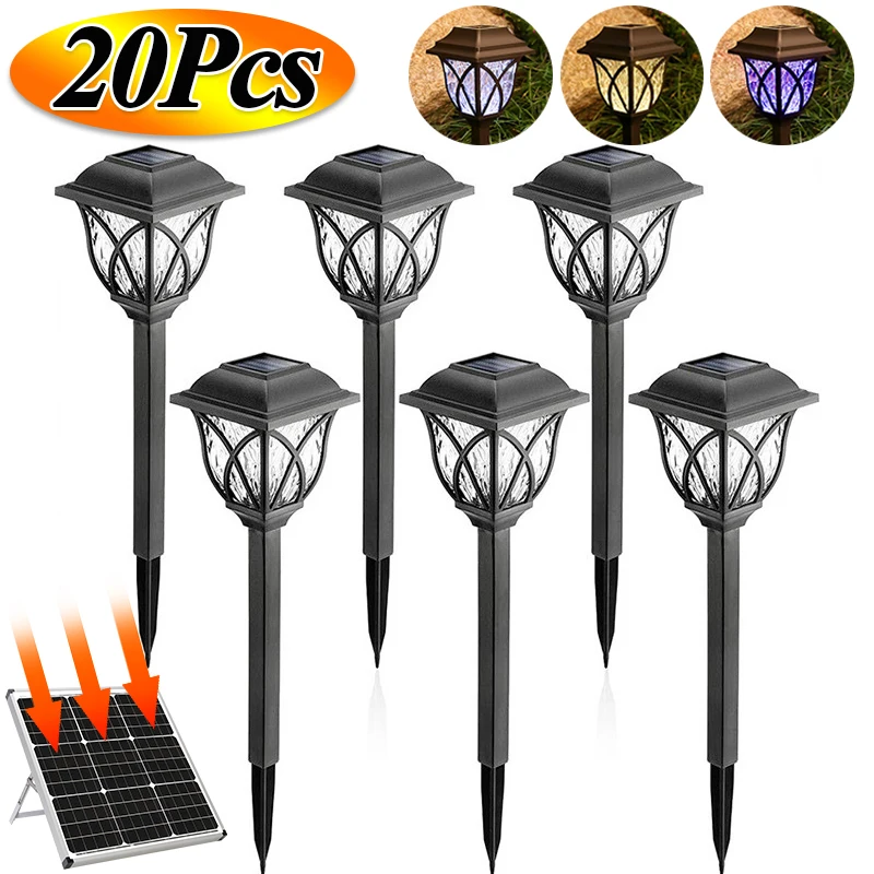 

3 Modes LED Solar Lawn Lamp Pathway Light Outdoor Solar Lamp Decoration for Garden Yard Landscape Patio Driveway Decor Lighting
