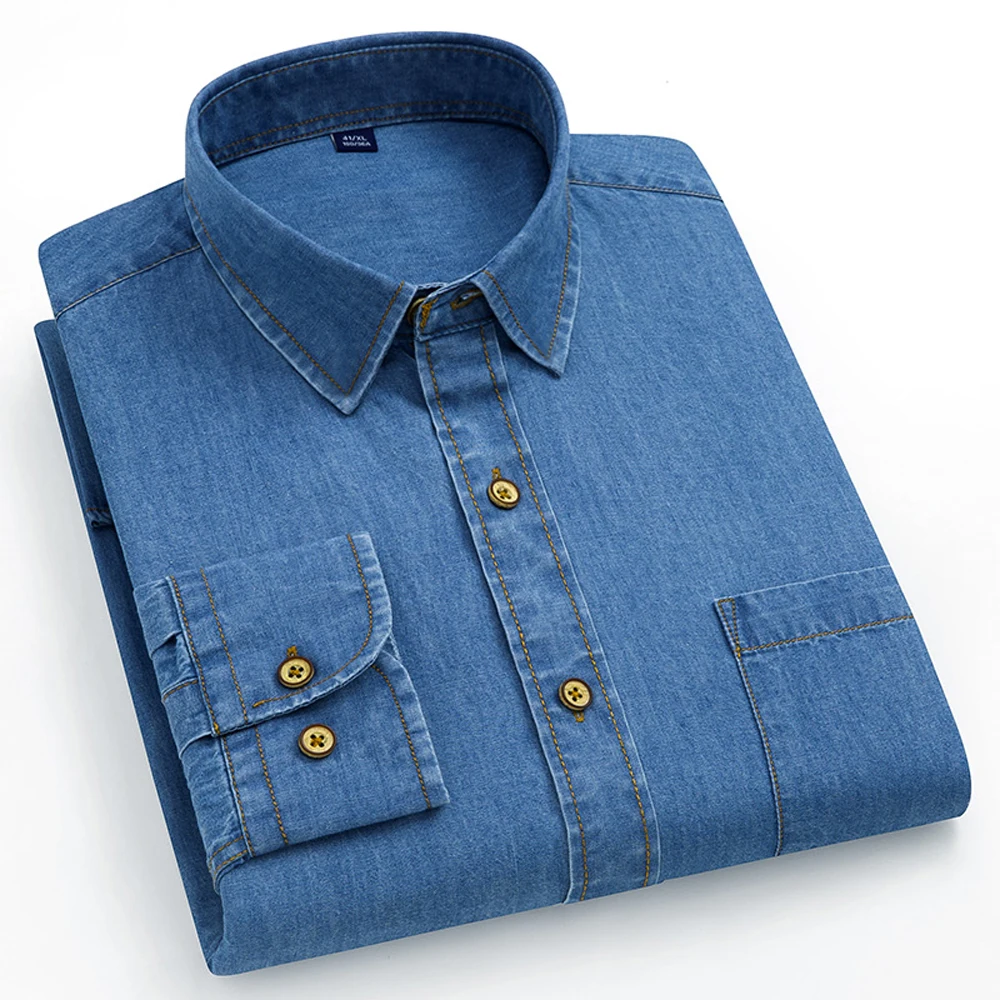 Shirt Single Chest Pocket Standard-fit Comfort Durability Soft Casual Cotton Shirts
