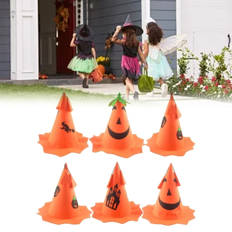 

Halloween Decorations Witch Hat Unisex Costume Accessory for Halloween Party Headwear Cosplay Props Boys Girls Children Y5GB