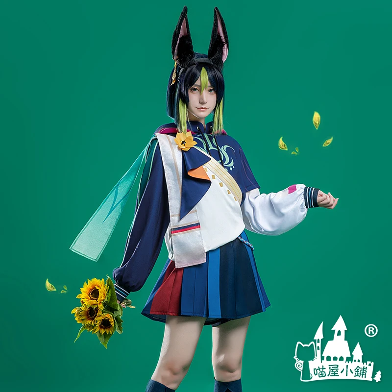 

Костюм для косплея COSLEE Game Genshin Impact toughnari, повседневная одежда, модная повседневная одежда, топ, жилет, брюки с ушками, униформа