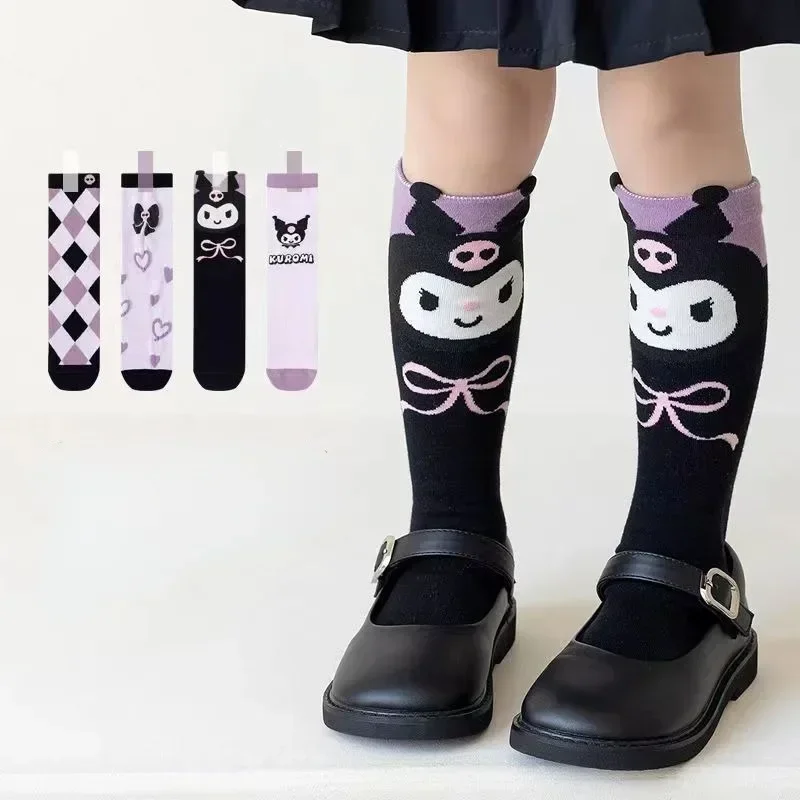 

New sanrio Kuromi anime autumn and winter kawaii pure cotton breathable warm fashion versatile dance socks children's socks