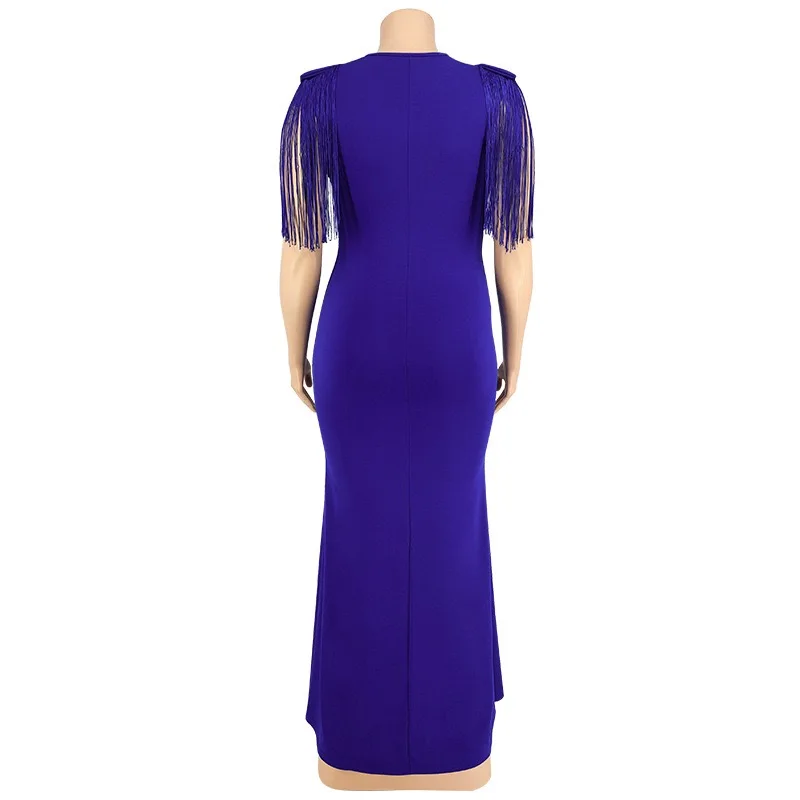 4XL 5XL Plus Size Dresses for Women V Neck Sleeveless High Waisted Bodycon Mermaid Floor Length Large Evening Party Dress Big
