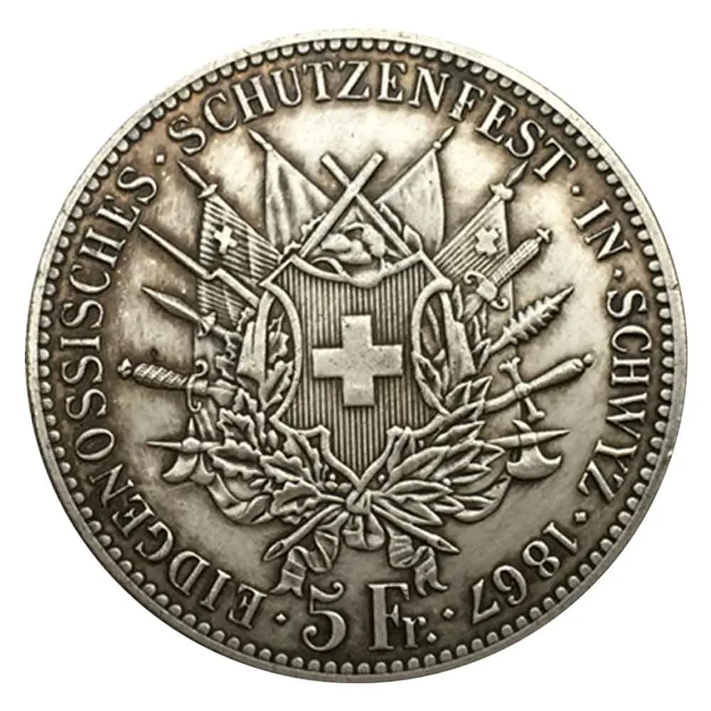 Роскошная коллекция 1867 года швейцарская парная монета с храбрым львом/монета для