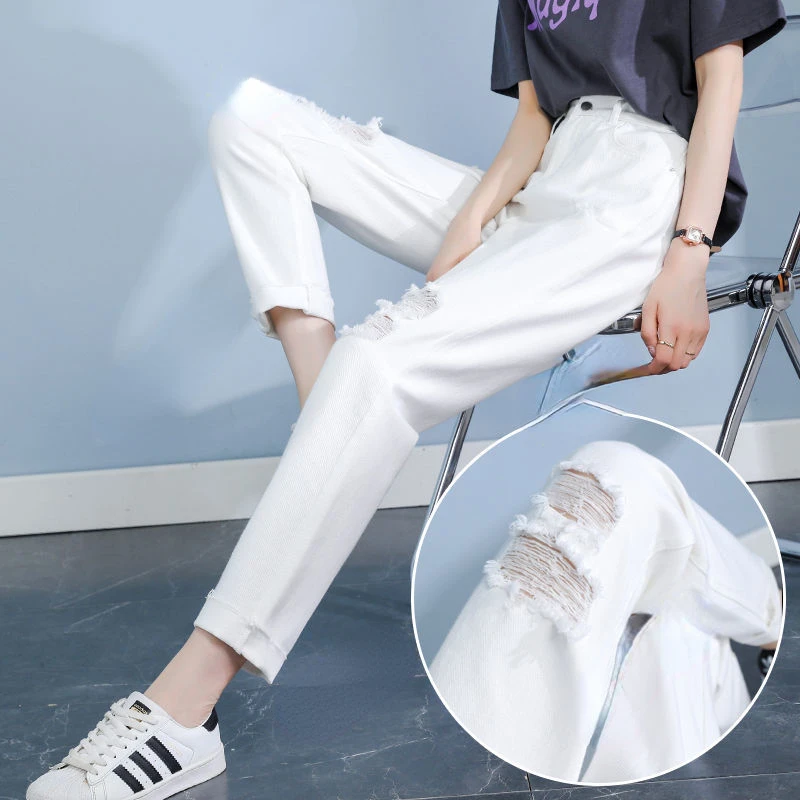 

2022 Summer Woman High Waist Jeans Female Cargo Pants Streetwear Casual Fashion Denim Trousers Ladies Vintage Denim Pants A03