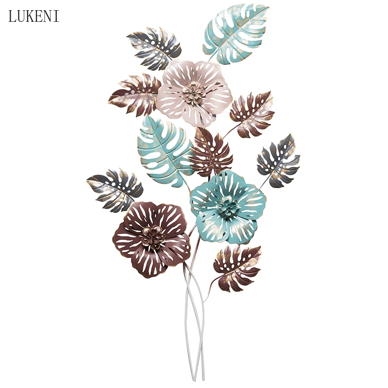

Nordic Metal Iron Art Background Wall Living Room Light Luxury Wall Pendant Creative Decorative Flower Wall Mural