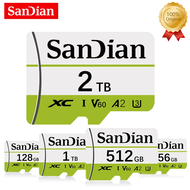U3 A2 V60 класс 10 Micro Card 128 Гб 64 256 ГБ 512 высокоскоростная карта памяти SD TF с адаптером