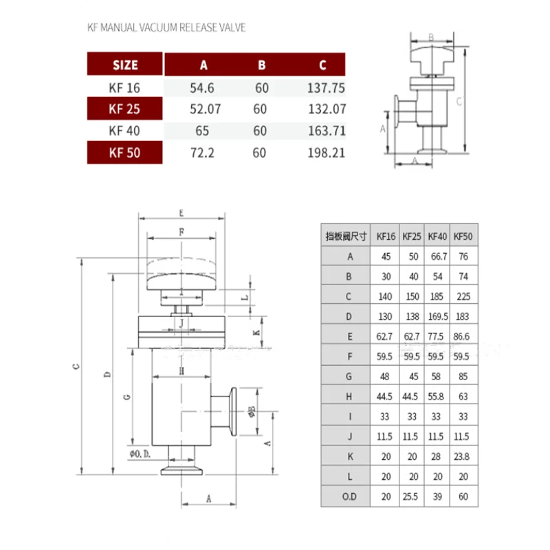 L-тип Y-образный ручной клапан высокого вакуумного клапана аналогичный