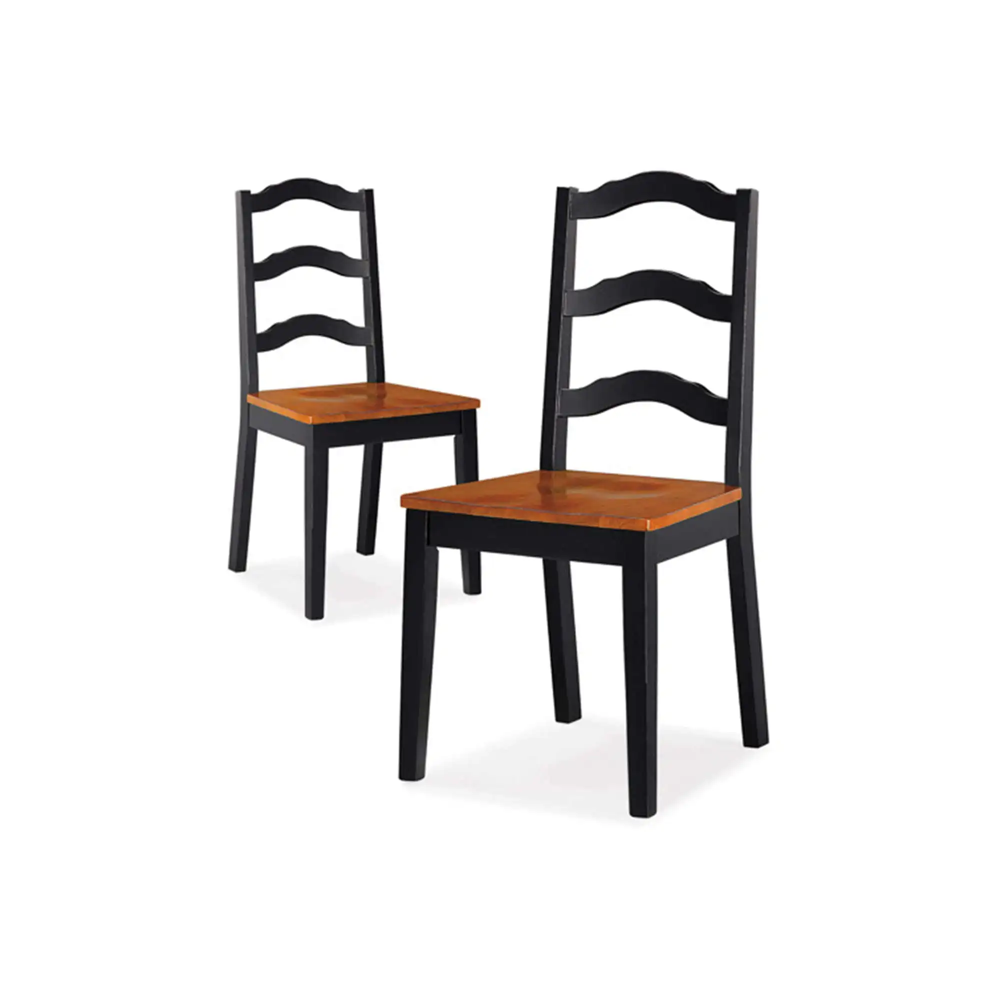 

Autumn Lane Ladder Back Dining Chairs, Set of 2, Black and Oak