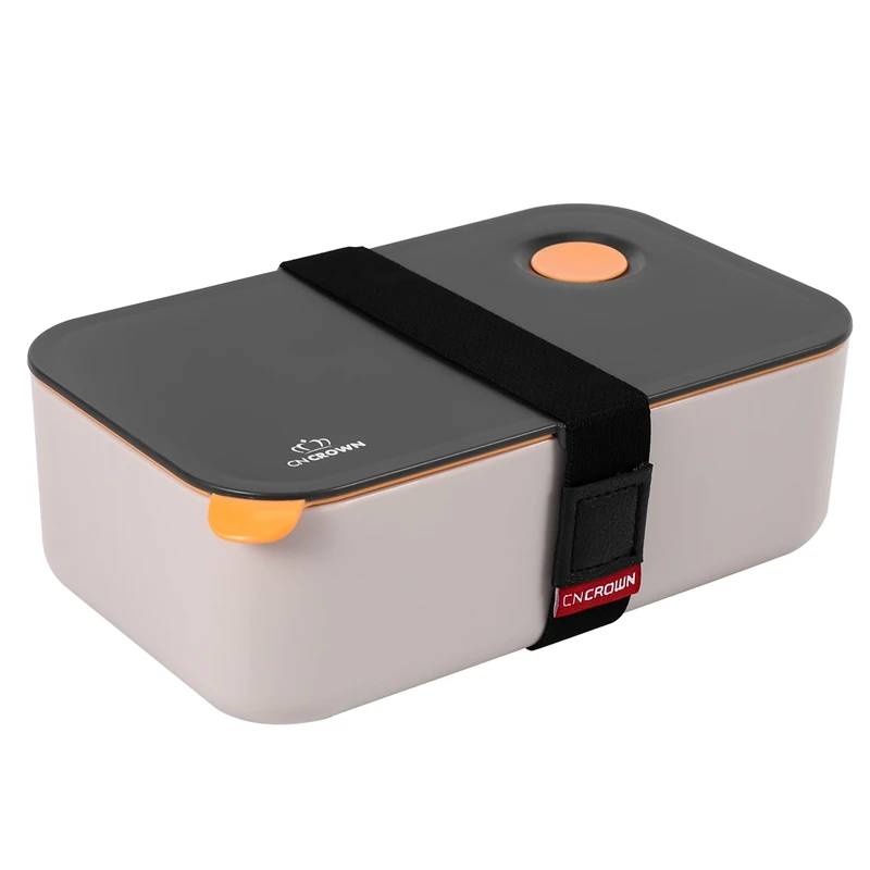 

Lunch Box 1000ML With 2 Compartments, Eco Friendly BPA Free Bento Box, Hermetic Food Box, Microwave & Dishwasher Safe (Orange)