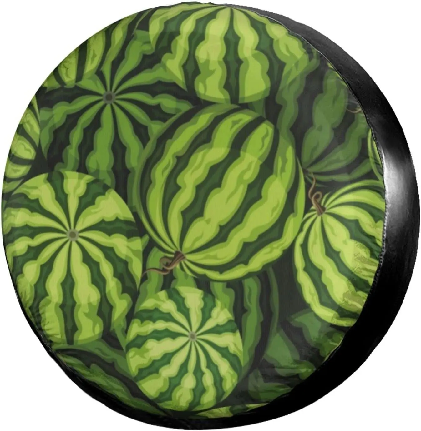 

Hipster Green Watermelon Spare Tire Cover Polyester Sunscreen Waterproof Wheel Covers for Trailer SUV Truck Many Vehicles