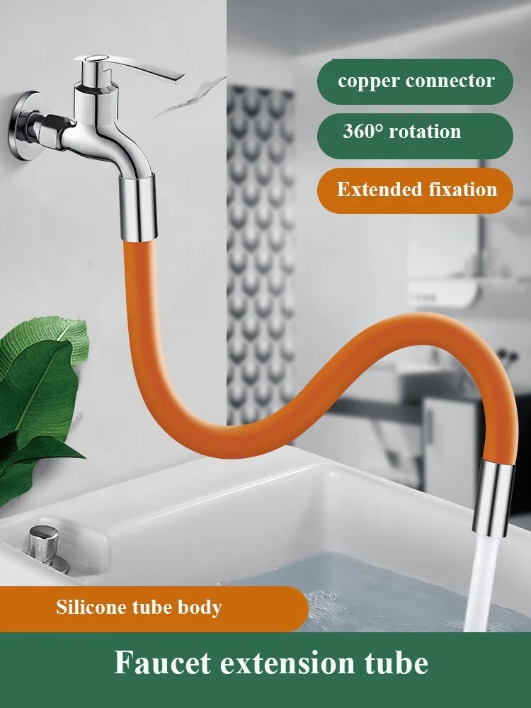 

360° Rotation 1/2'' Faucet Extender Bathroom Adjust Free Bending Splashproof Universal Extension Tube Adapter Accessories Nozzle